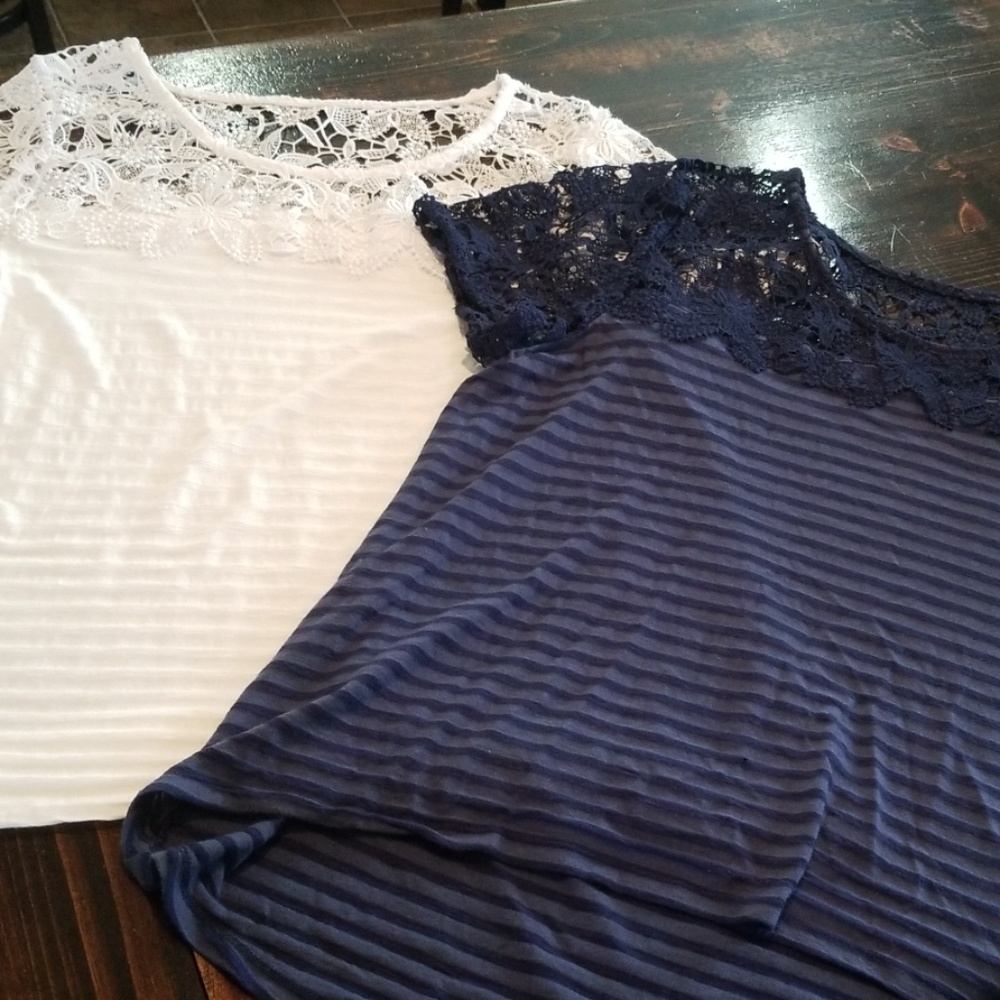 Lane Bryant Lace yolk tee bundle